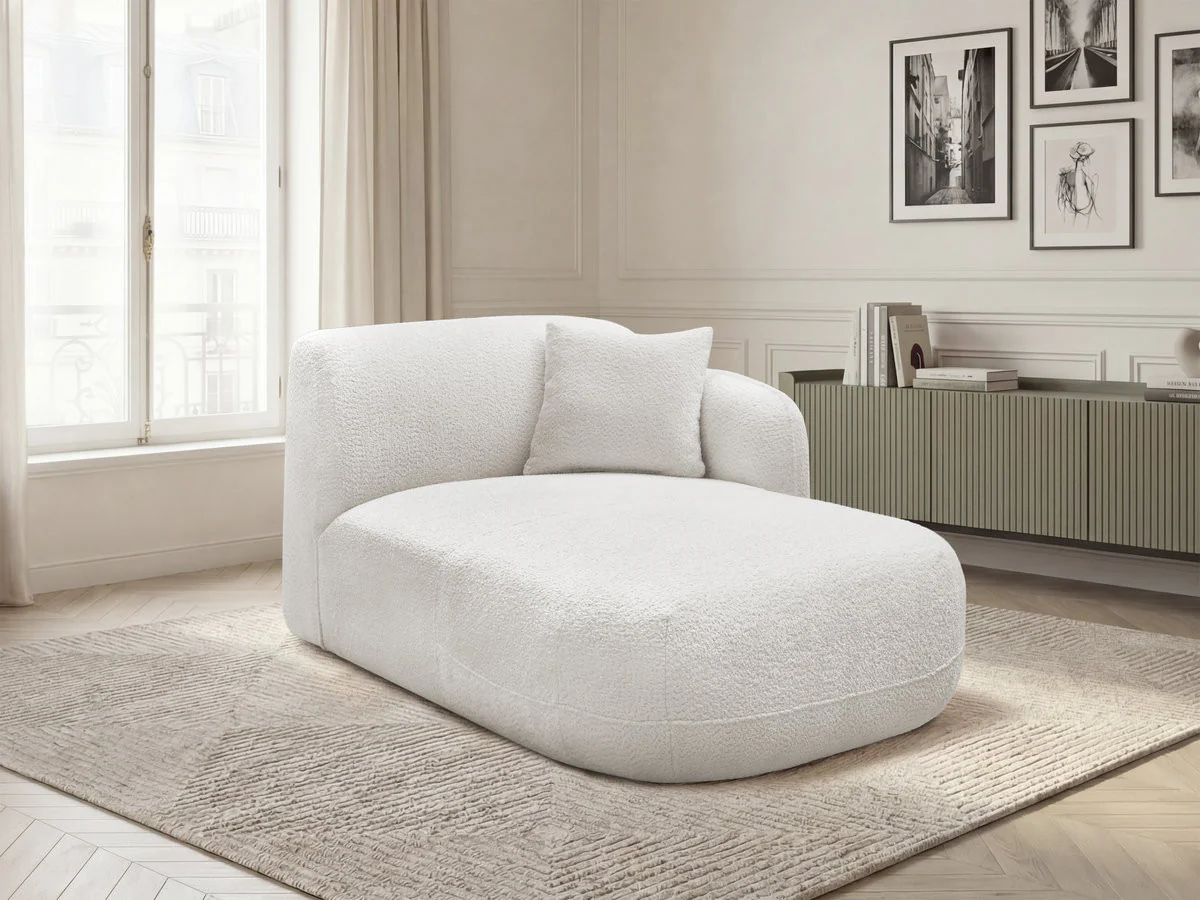 Méridienne avec accoudoir pour canapé modulable ANDA tissu chenille - Image 24