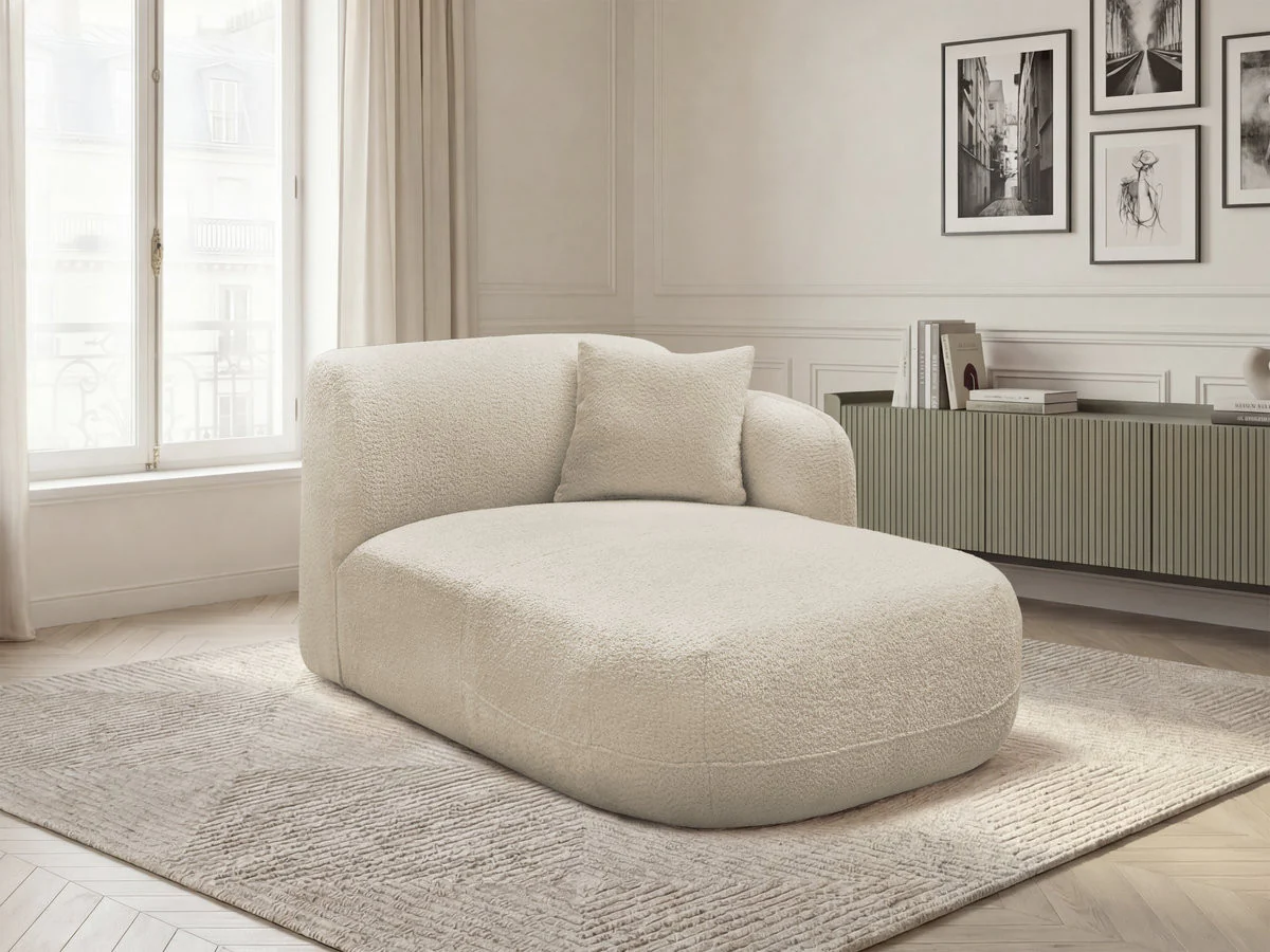 Méridienne avec accoudoir pour canapé modulable ANDA tissu chenille - Image 26