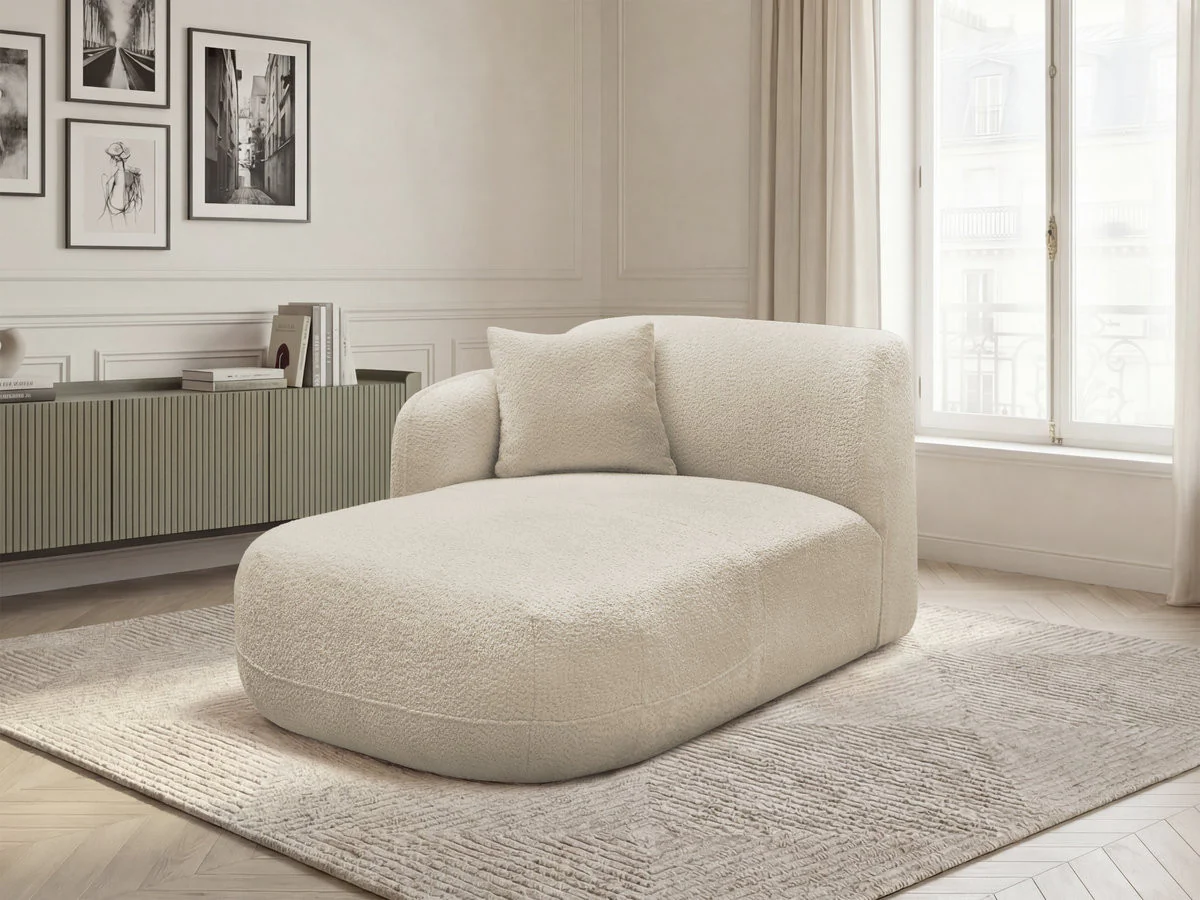 Méridienne avec accoudoir pour canapé modulable ANDA tissu chenille - Image 27