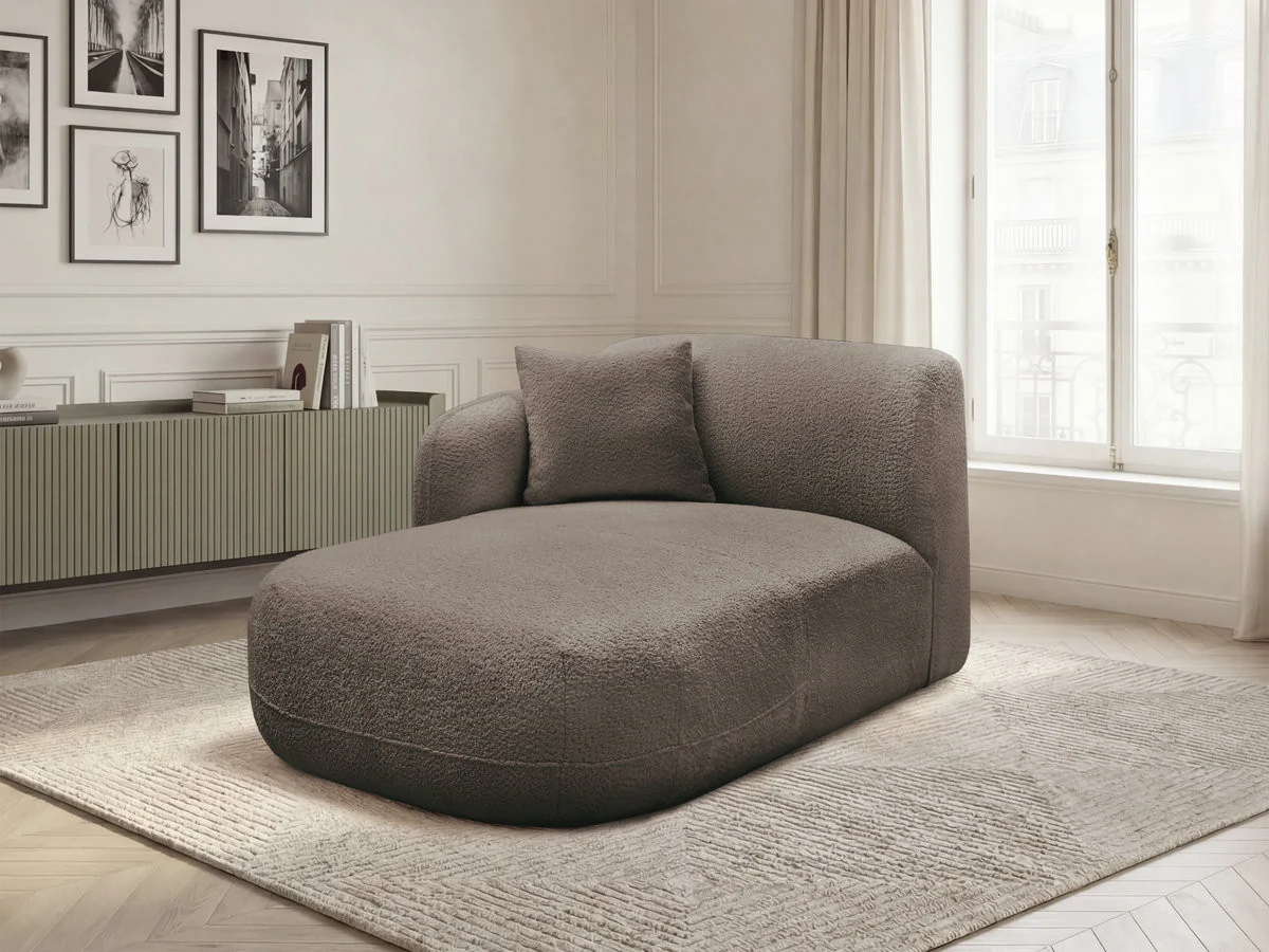 Méridienne avec accoudoir pour canapé modulable ANDA tissu chenille - Image 29