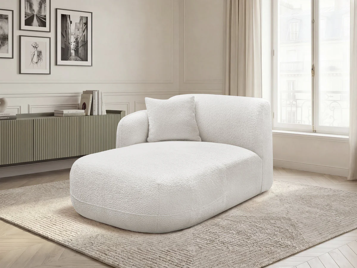 Méridienne avec accoudoir pour canapé modulable ANDA tissu chenille - Image 3