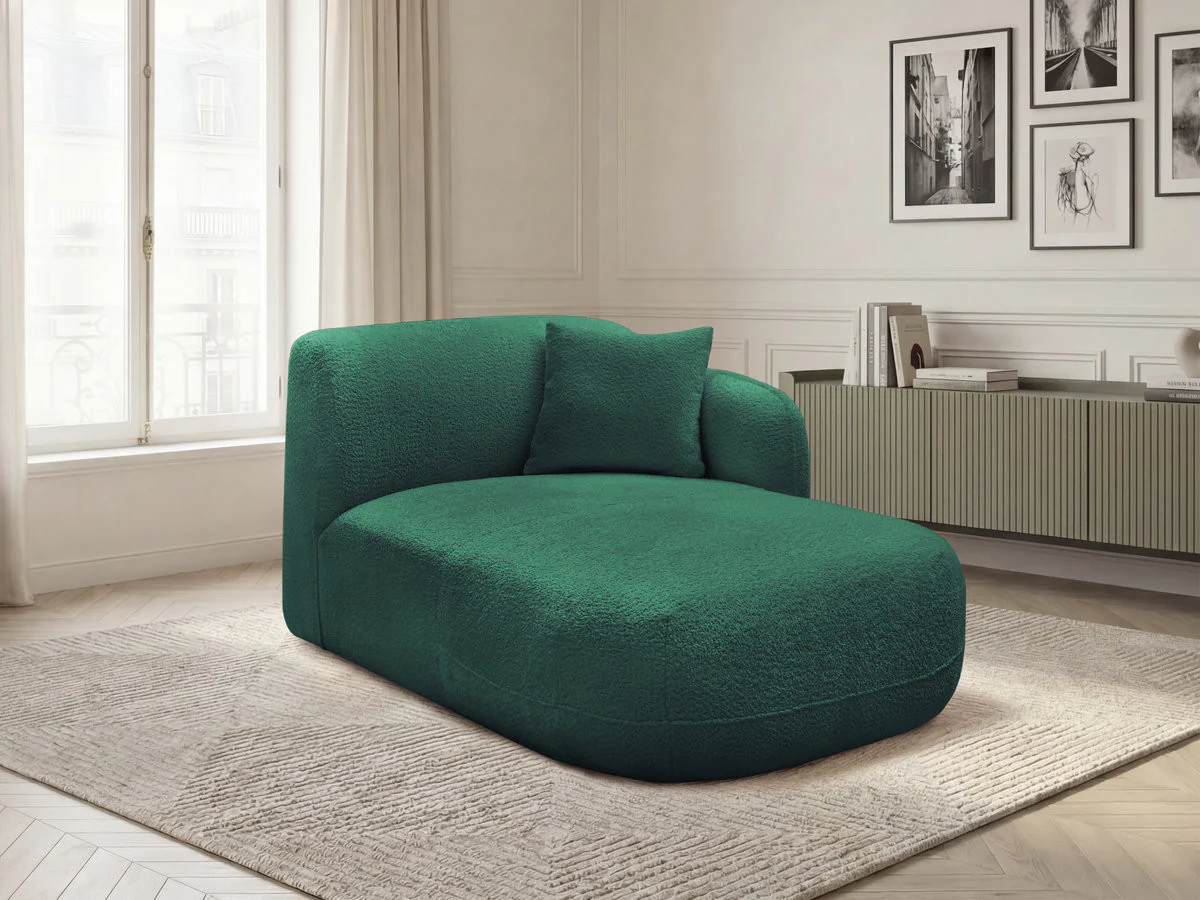 Méridienne avec accoudoir pour canapé modulable ANDA tissu chenille - Image 35