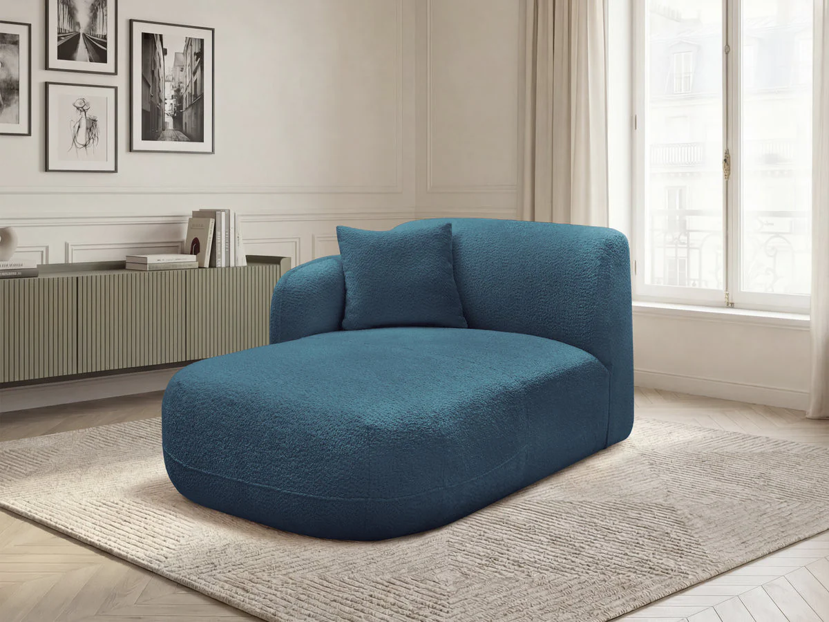 Méridienne avec accoudoir pour canapé modulable ANDA tissu chenille - Image 38