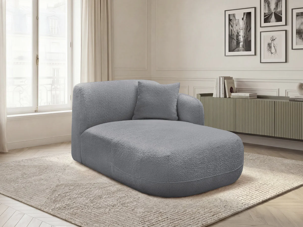 Méridienne avec accoudoir pour canapé modulable ANDA tissu chenille - Image 41