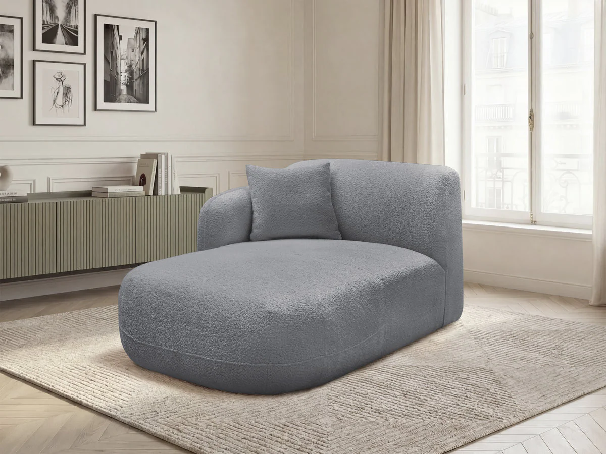 Méridienne avec accoudoir pour canapé modulable ANDA tissu chenille - Image 42