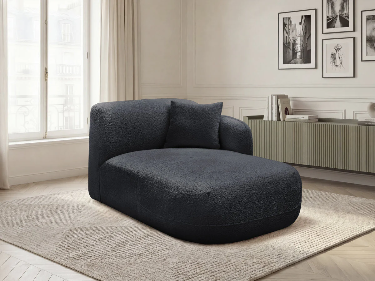 Méridienne avec accoudoir pour canapé modulable ANDA tissu chenille - Image 43