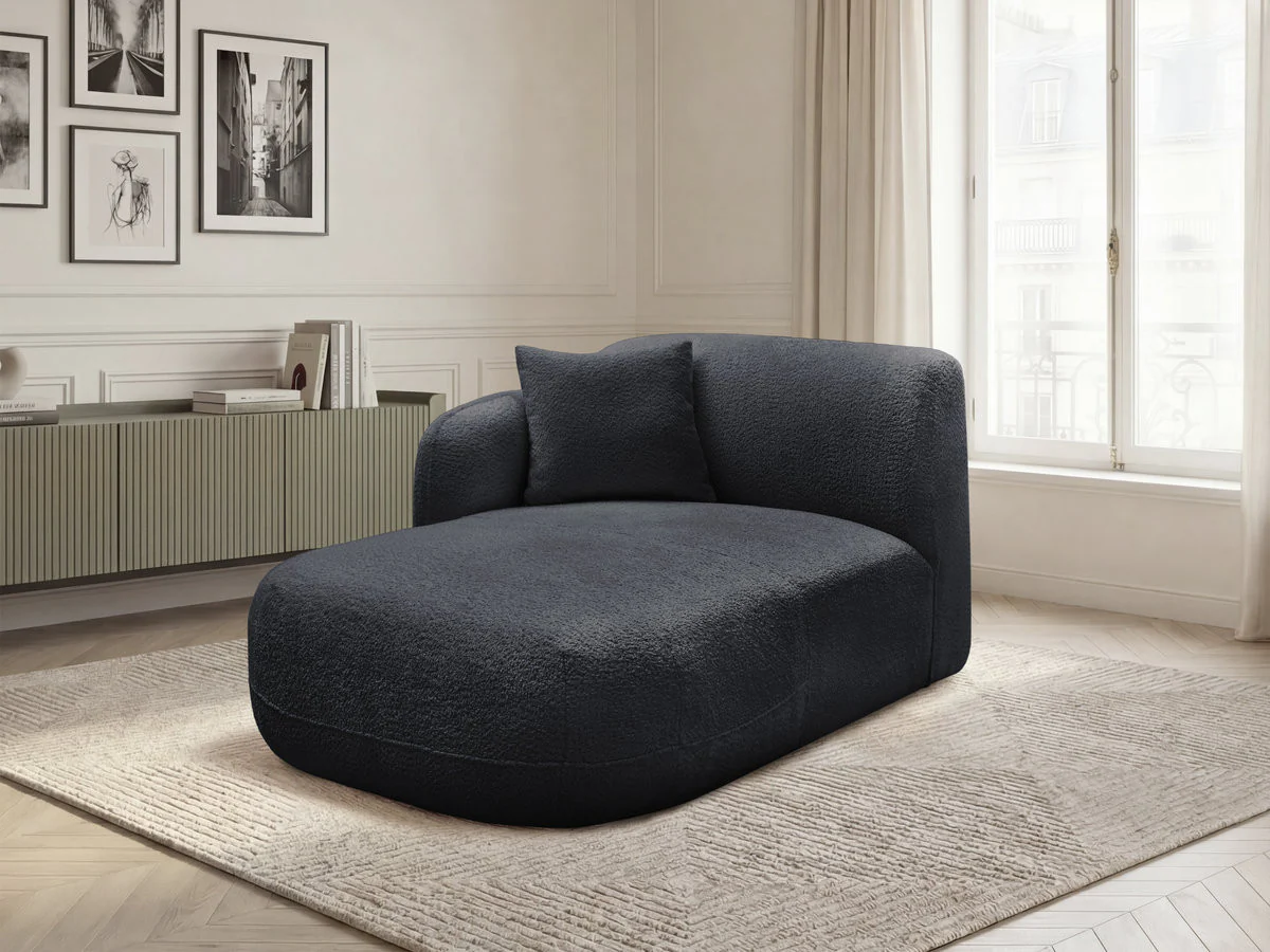 Méridienne avec accoudoir pour canapé modulable ANDA tissu chenille - Image 44