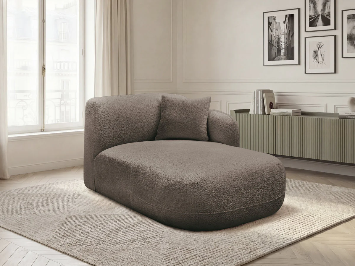 Méridienne avec accoudoir pour canapé modulable ANDA tissu chenille - Image 6