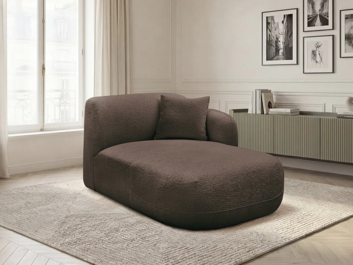 Méridienne avec accoudoir pour canapé modulable ANDA tissu chenille - Image 8