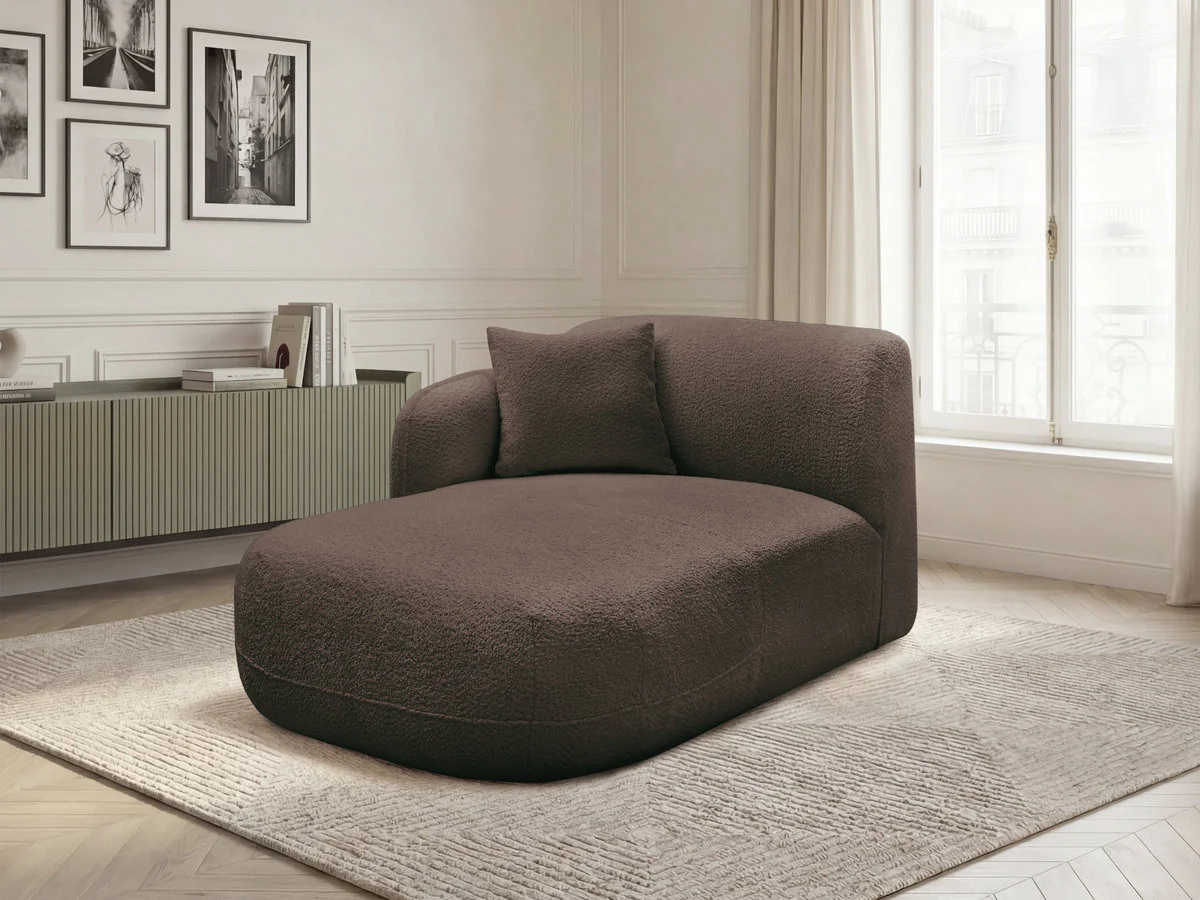 Méridienne avec accoudoir pour canapé modulable ANDA tissu chenille - Image 9
