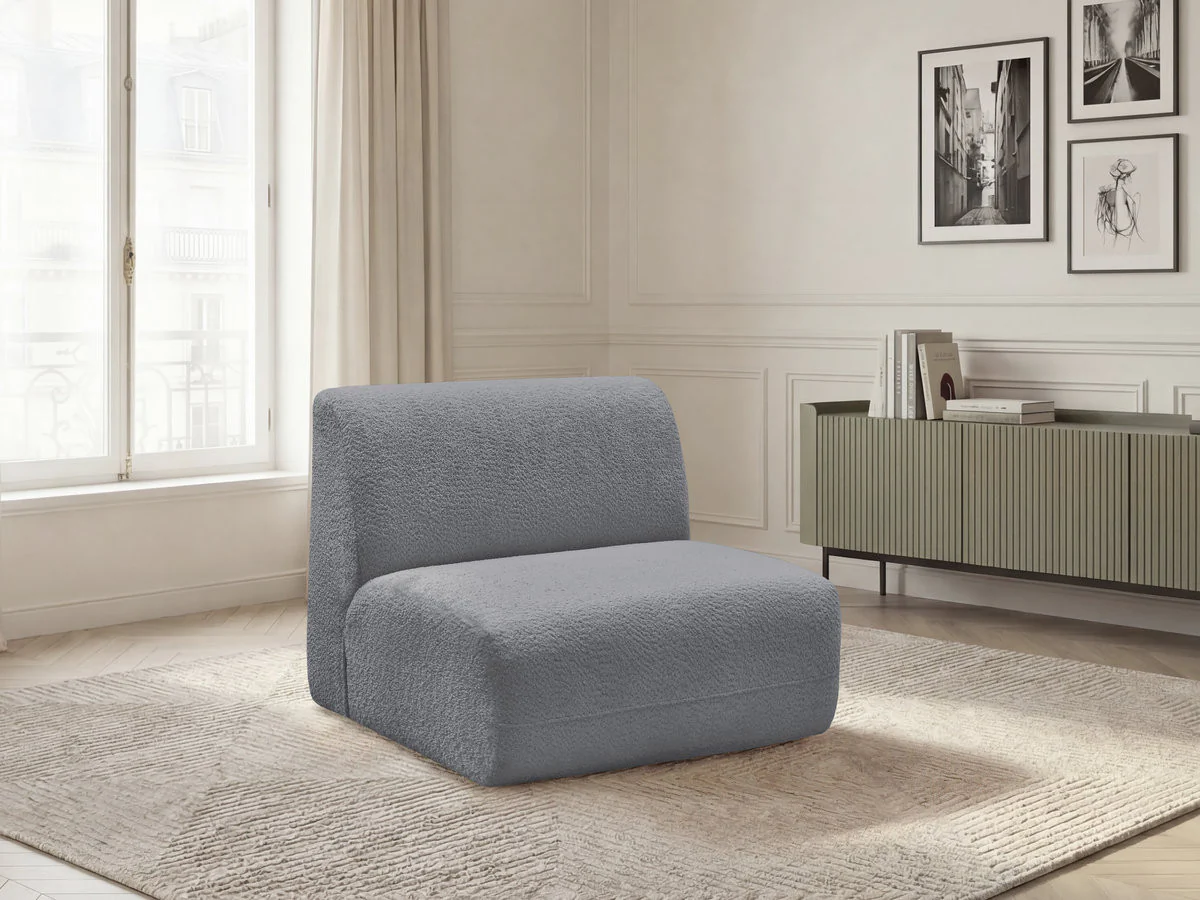 Chauffeuse 1 place sans accoudoir pour canapé modulable ANDA tissu chenille - Image 10