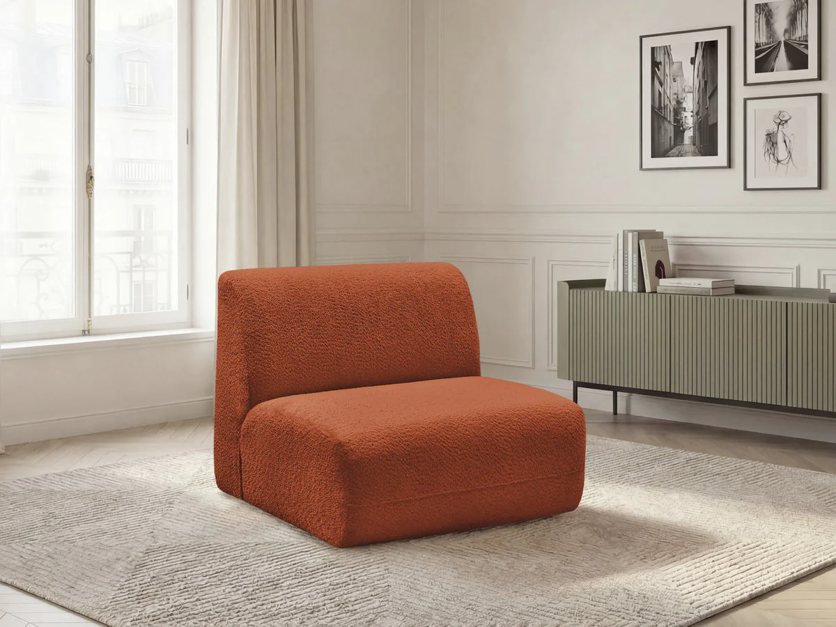 Chauffeuse 1 place sans accoudoir pour canapé modulable ANDA tissu chenille - Image 16