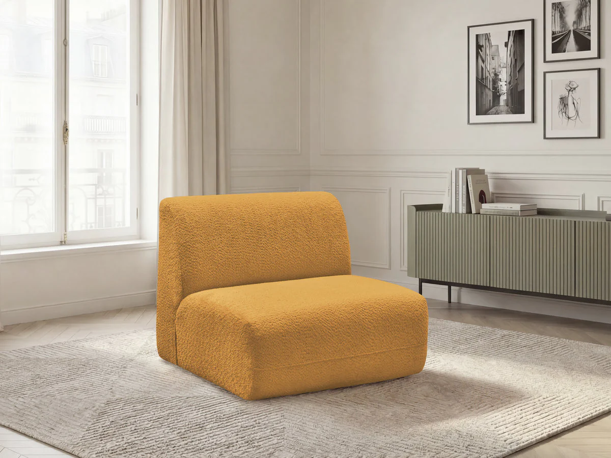 Chauffeuse 1 place sans accoudoir pour canapé modulable ANDA tissu chenille - Image 17