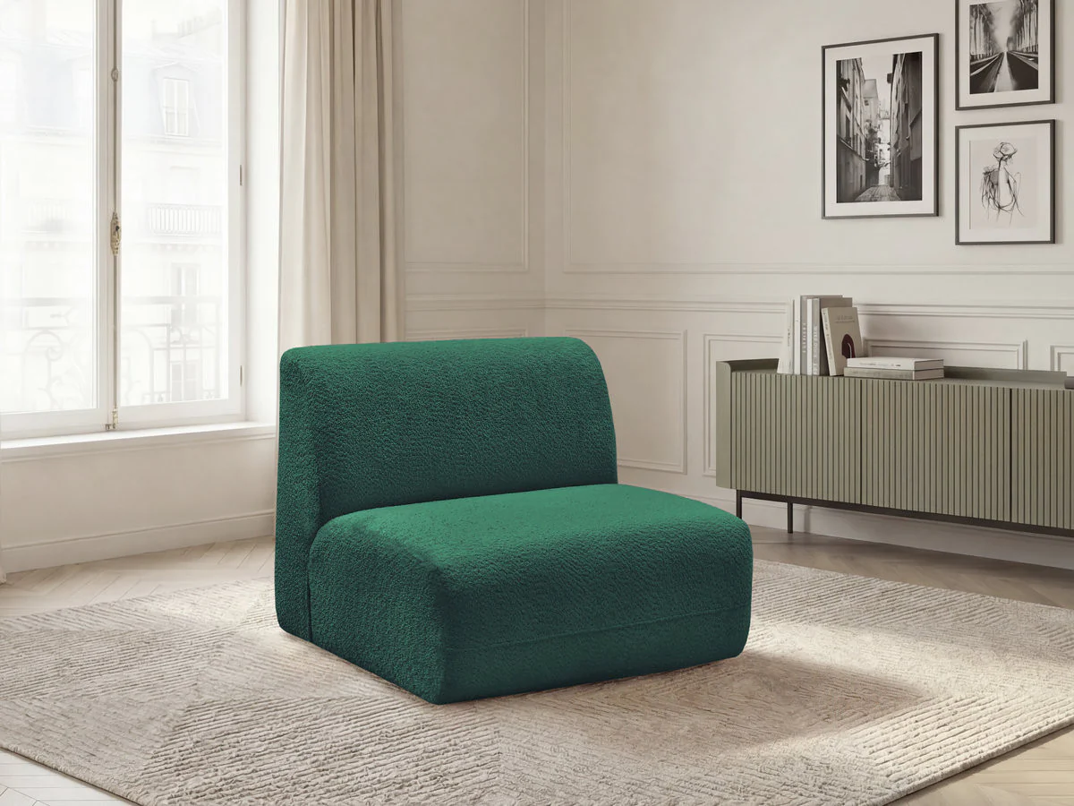 Chauffeuse 1 place sans accoudoir pour canapé modulable ANDA tissu chenille - Image 18
