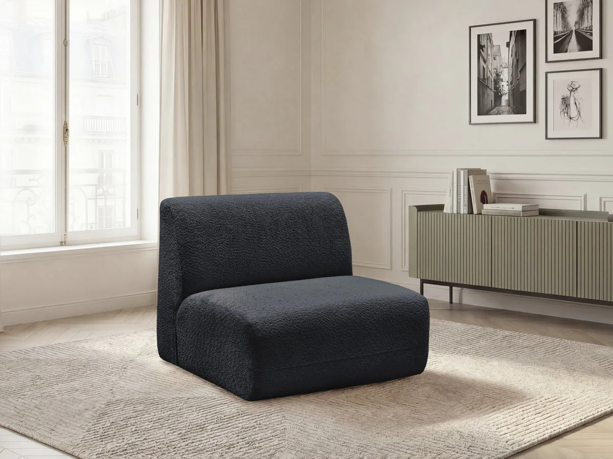 Chauffeuse 1 place sans accoudoir pour canapé modulable ANDA tissu chenille - Image 22