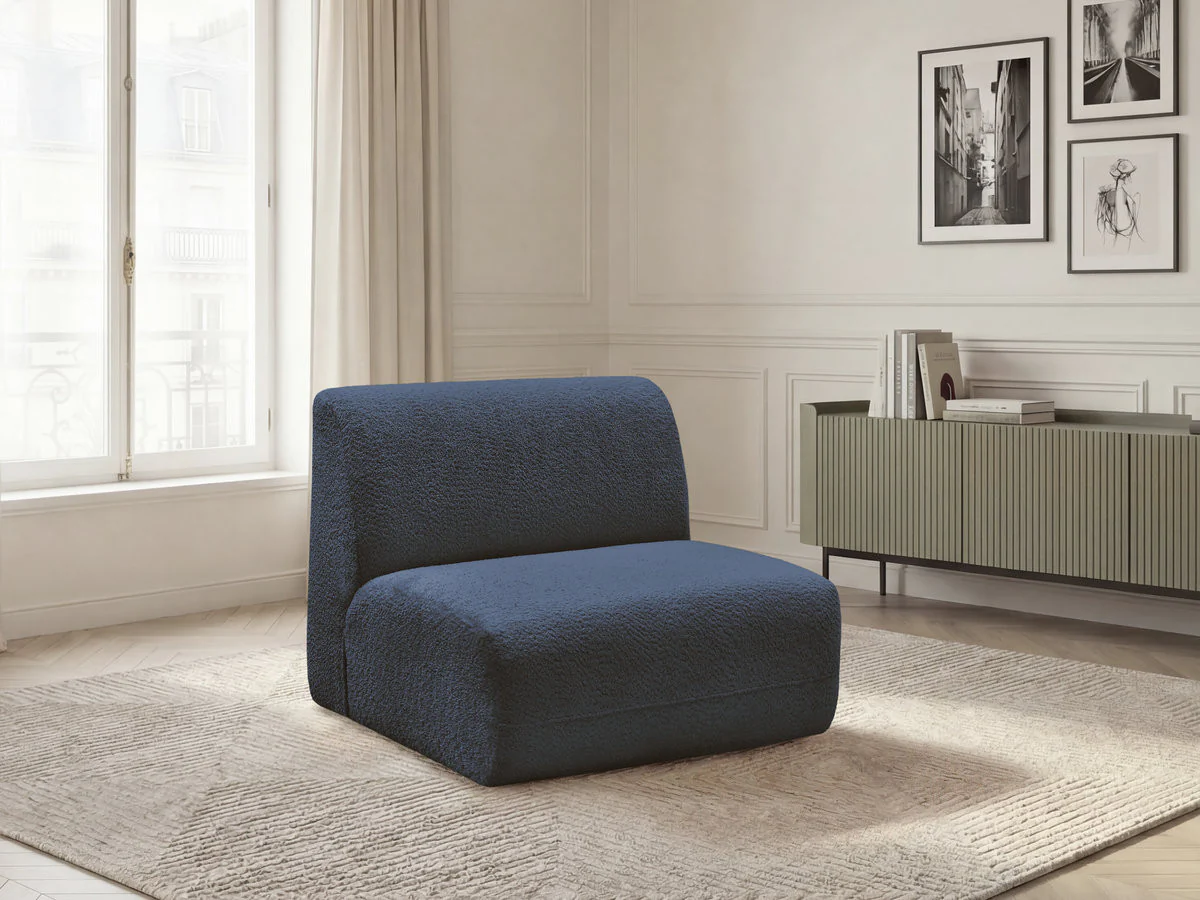 Chauffeuse 1 place sans accoudoir pour canapé modulable ANDA tissu chenille - Image 9