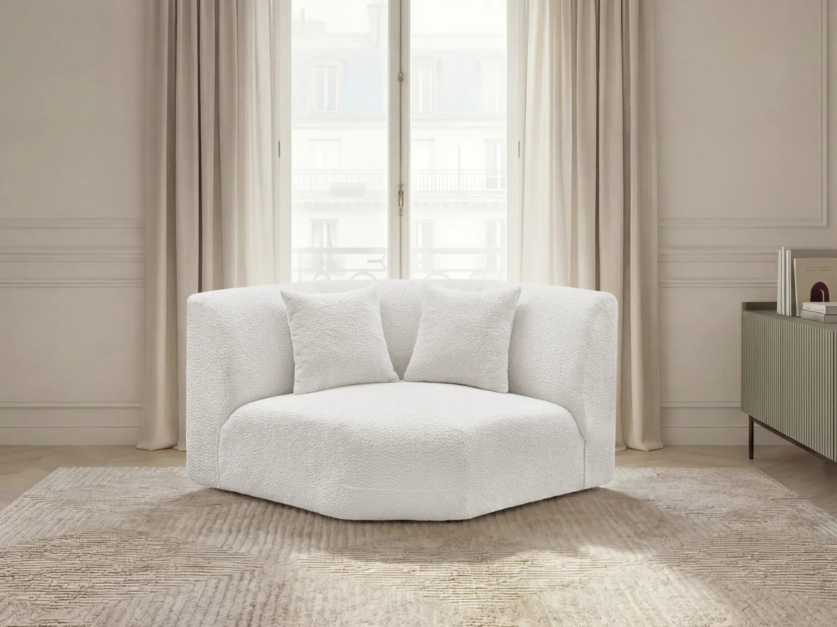 Grand angle pour canapé modulable ANDA tissu chenille - Image 2