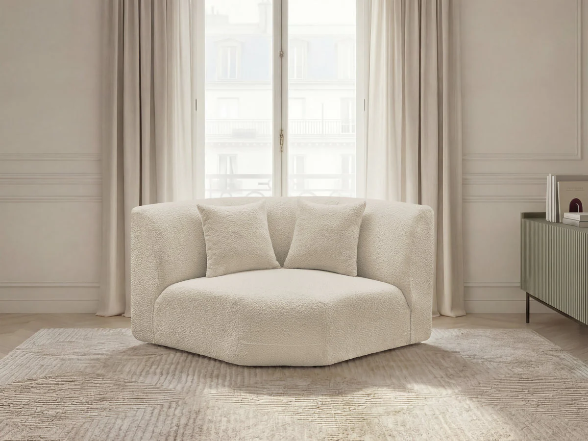 Grand angle pour canapé modulable ANDA tissu chenille - Image 3