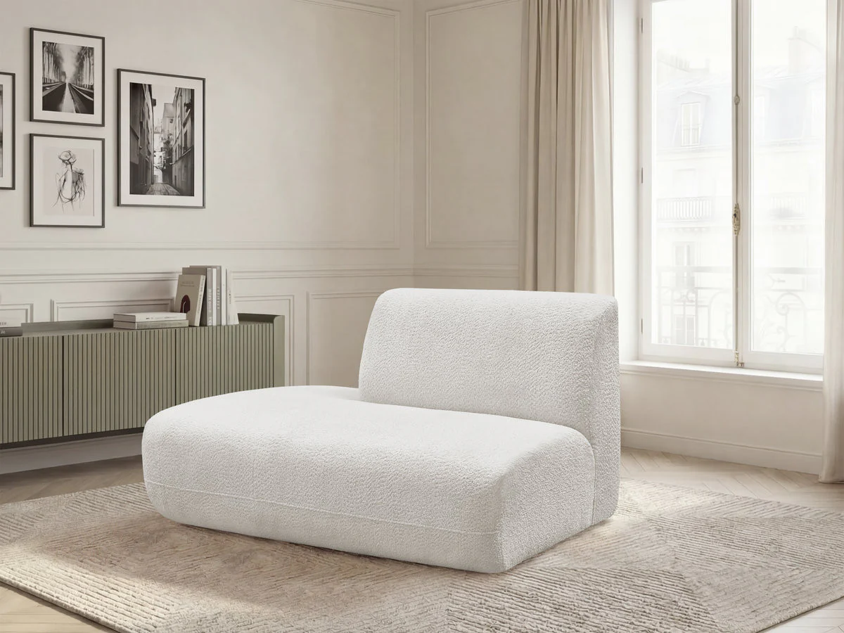 Chauffeuse bout de canapé pour canapé modulable ANDA tissu chenille - Image 3