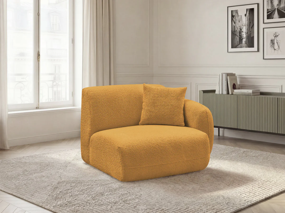 Chauffeuse 1 place avec accoudoir pour canapé modulable ANDA tissu chenille - Image 11