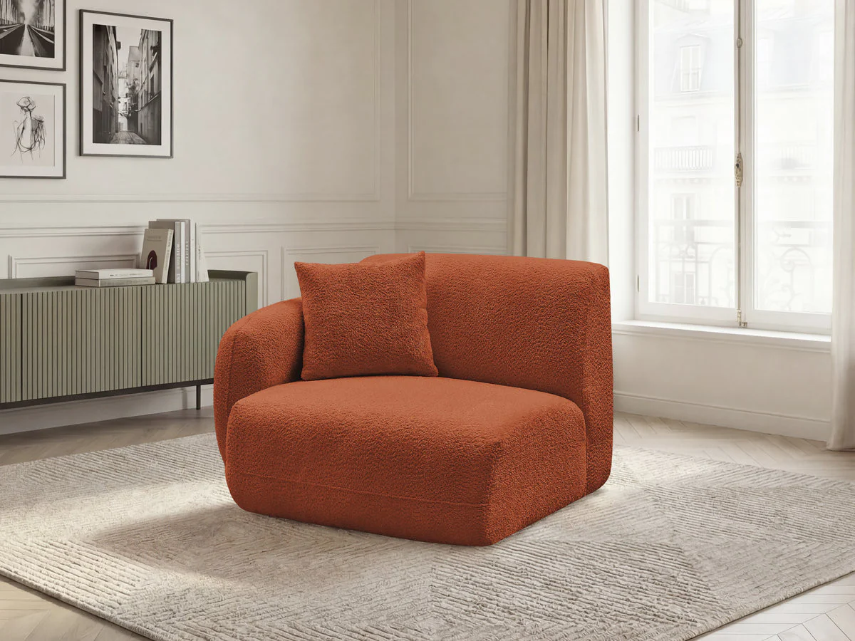 Chauffeuse 1 place avec accoudoir pour canapé modulable ANDA tissu chenille - Image 32