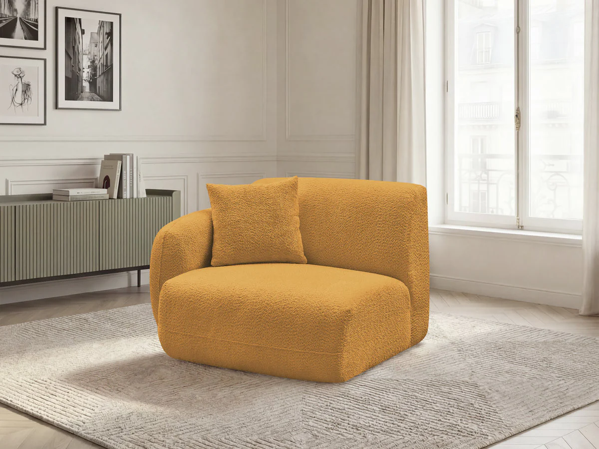 Chauffeuse 1 place avec accoudoir pour canapé modulable ANDA tissu chenille - Image 34