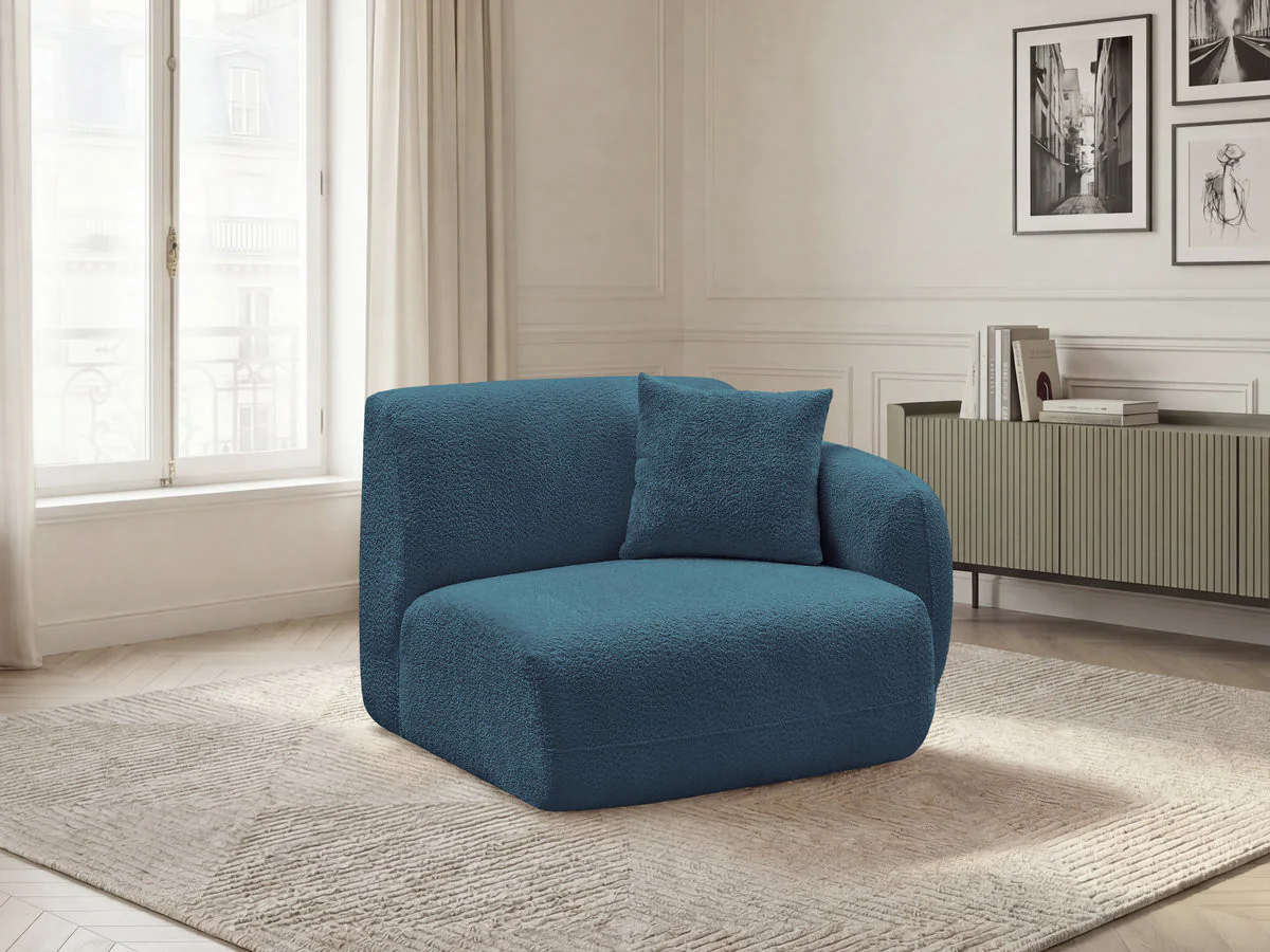Chauffeuse 1 place avec accoudoir pour canapé modulable ANDA tissu chenille - Image 37