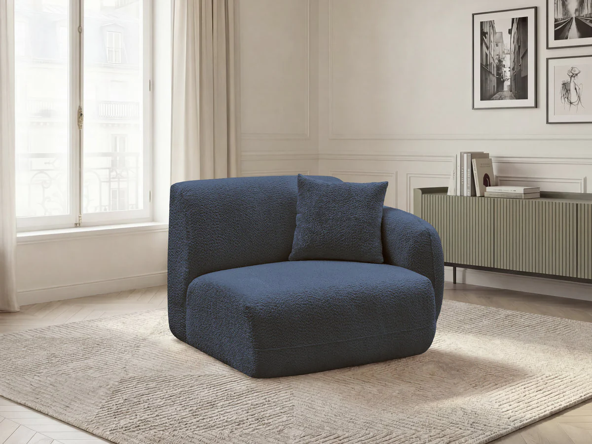 Chauffeuse 1 place avec accoudoir pour canapé modulable ANDA tissu chenille - Image 39