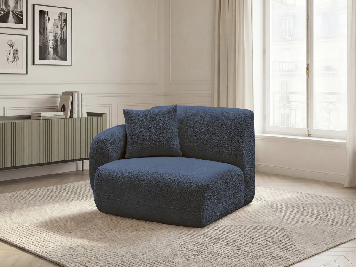 Chauffeuse 1 place avec accoudoir pour canapé modulable ANDA tissu chenille - Image 40