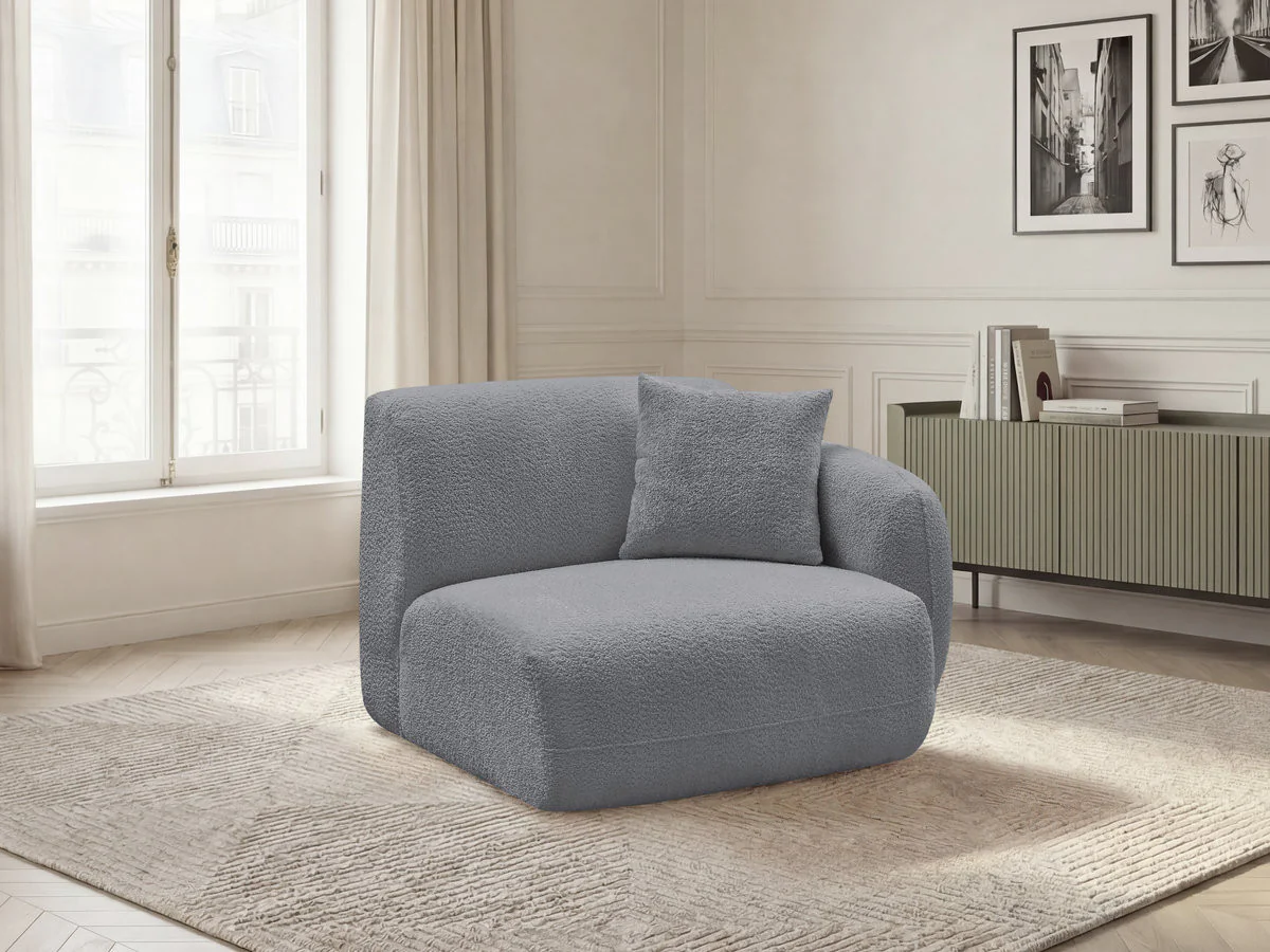 Chauffeuse 1 place avec accoudoir pour canapé modulable ANDA tissu chenille - Image 41