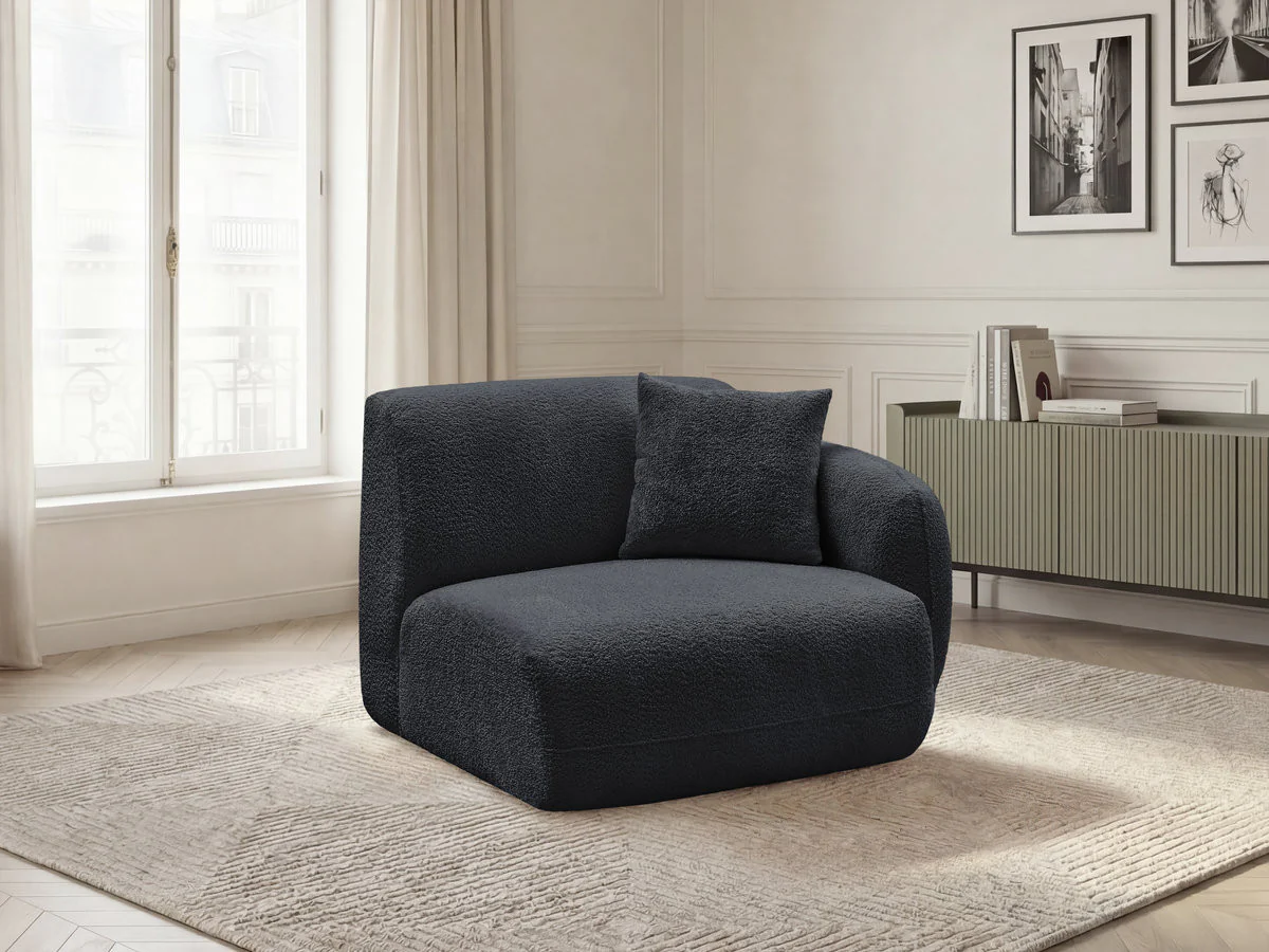 Chauffeuse 1 place avec accoudoir pour canapé modulable ANDA tissu chenille - Image 43