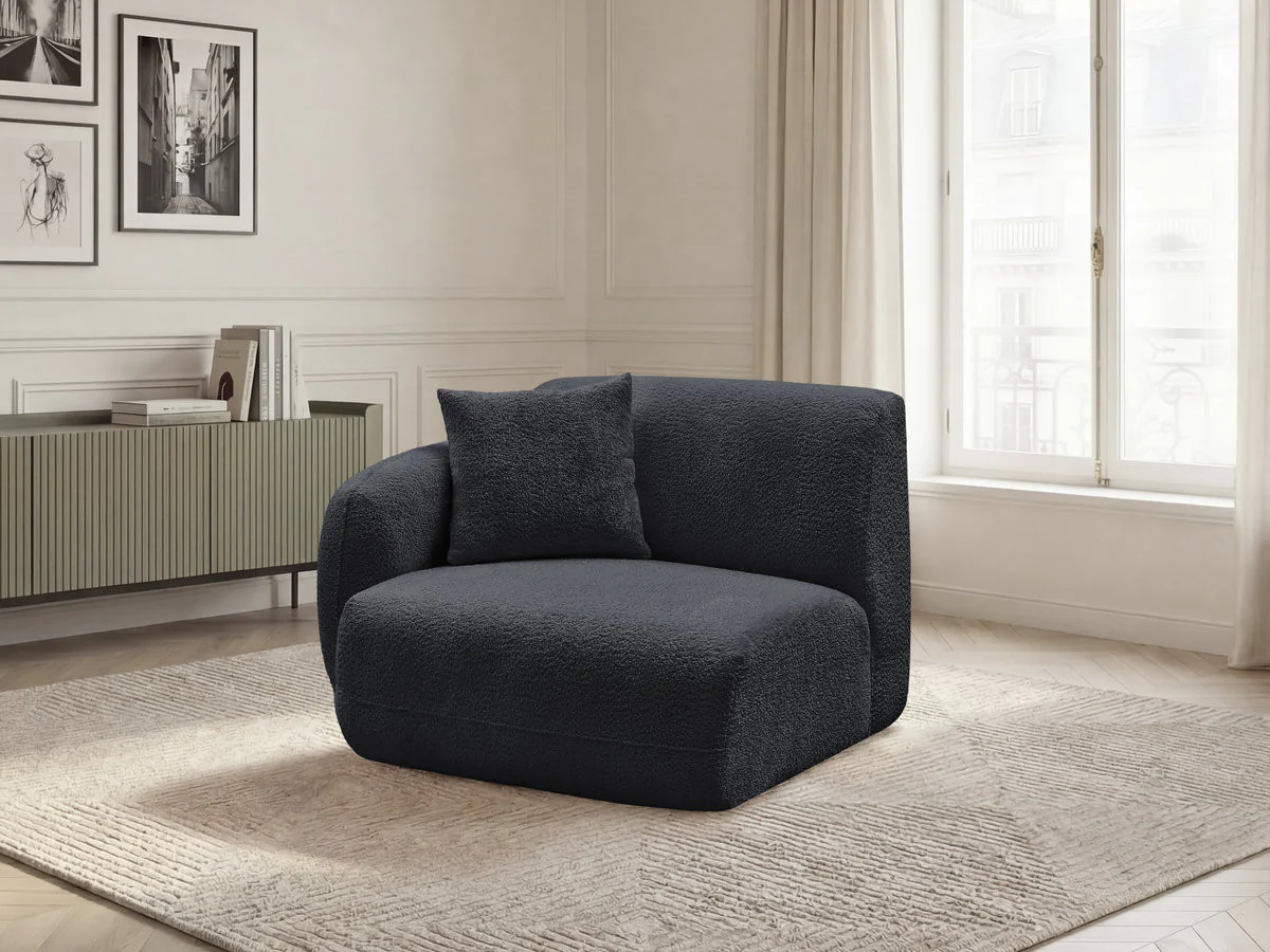 Chauffeuse 1 place avec accoudoir pour canapé modulable ANDA tissu chenille - Image 44