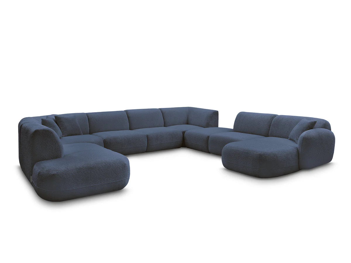 Canapé panoramique fixe modulable ANDA avec 3 chauffeuses, 1 méridienne, 2 angles et 1 pouf - Image 18