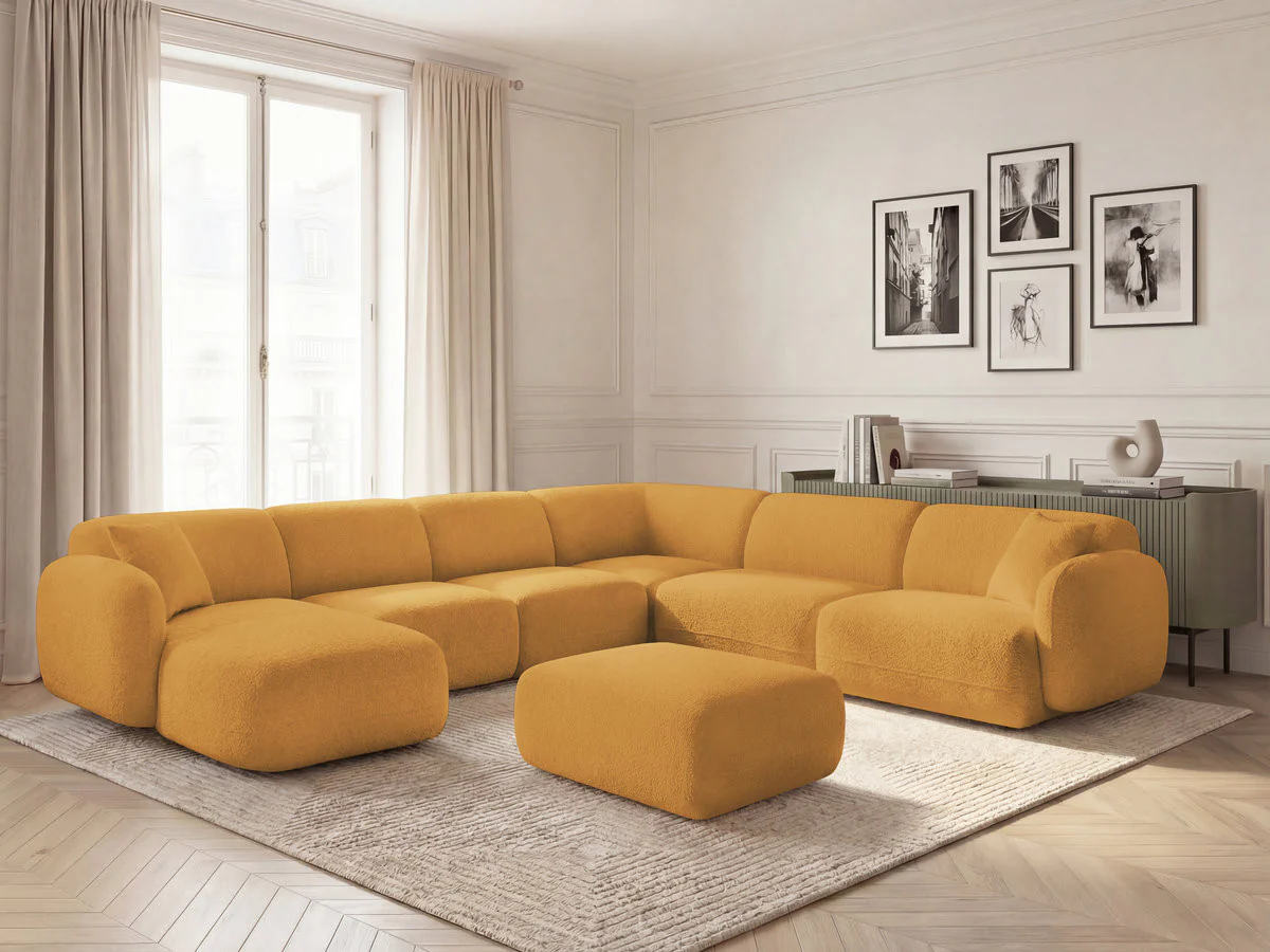 Canapé panoramique fixe modulable ANDA avec 4 chauffeuses, 1 méridienne, 1 angle et 1 pouf - Image 33