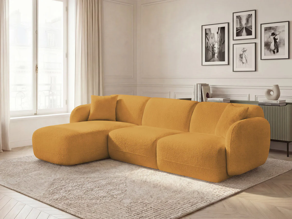 Canapé d'angle fixe modulable ANDA tissu chenille - Image 33