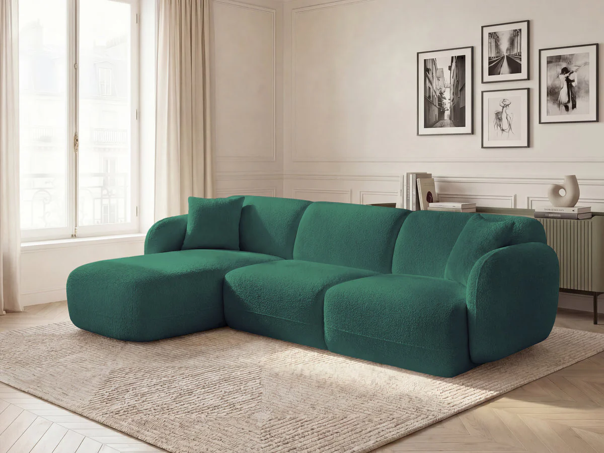 Canapé d'angle fixe modulable ANDA tissu chenille - Image 35