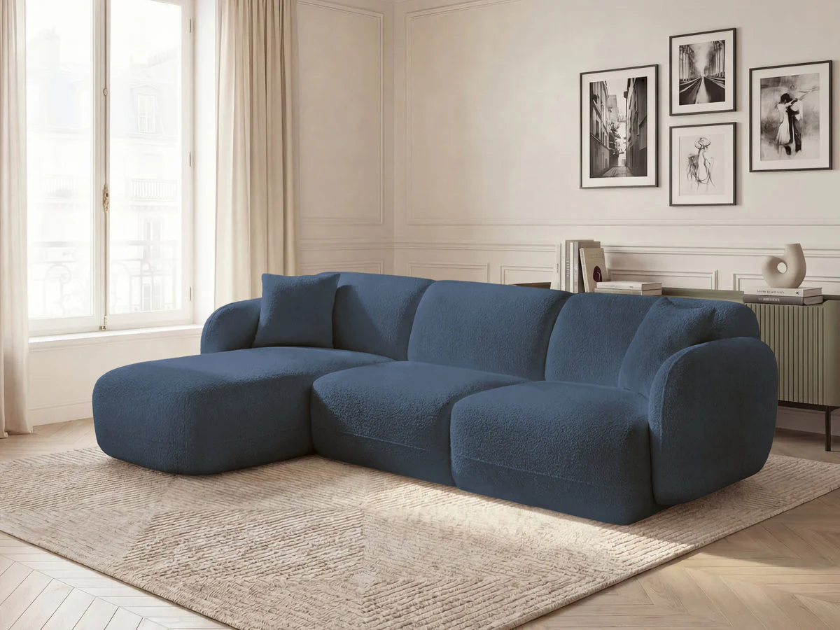 Canapé d'angle fixe modulable ANDA tissu chenille - Image 39