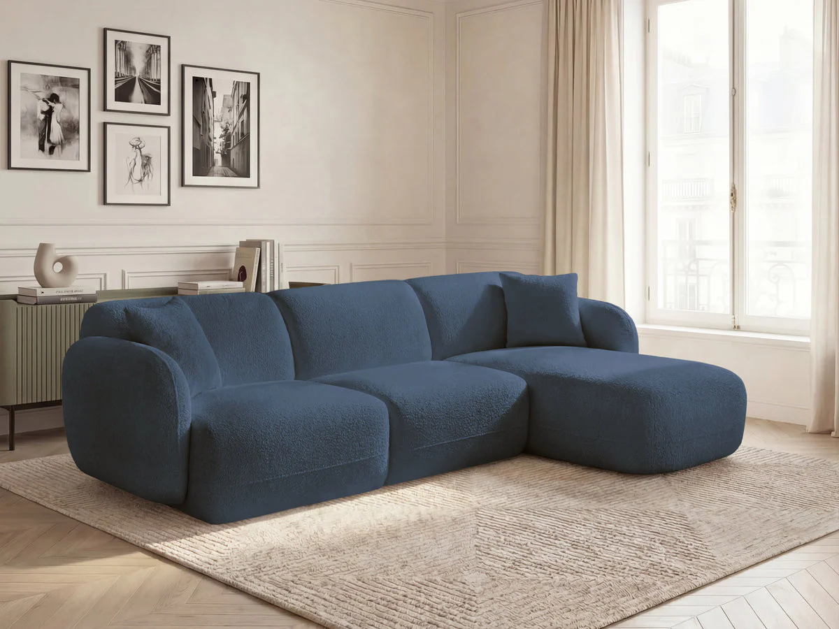 Canapé d'angle fixe modulable ANDA tissu chenille - Image 40