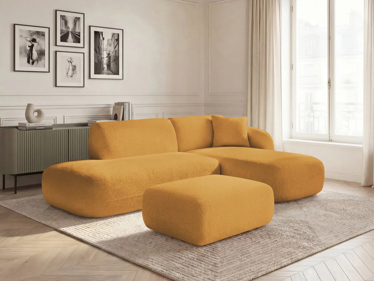 Canapé d'angle fixe modulable ANDA avec 1 méridienne, 1 chauffeuse bout de canapé et 1 pouf - Image 34