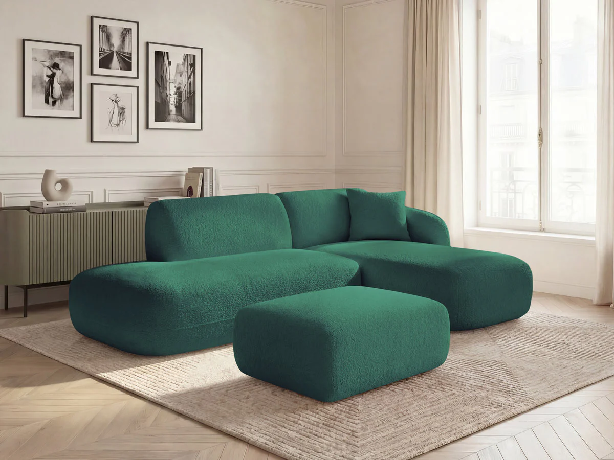 Canapé d'angle fixe modulable ANDA avec 1 méridienne, 1 chauffeuse bout de canapé et 1 pouf - Image 36
