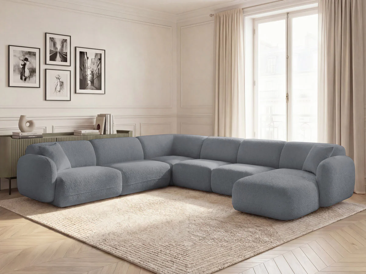 Canapé panoramique fixe modulable ANDA avec 1 méridienne, 2 chauffeuses et 1 petit angle - Image 39
