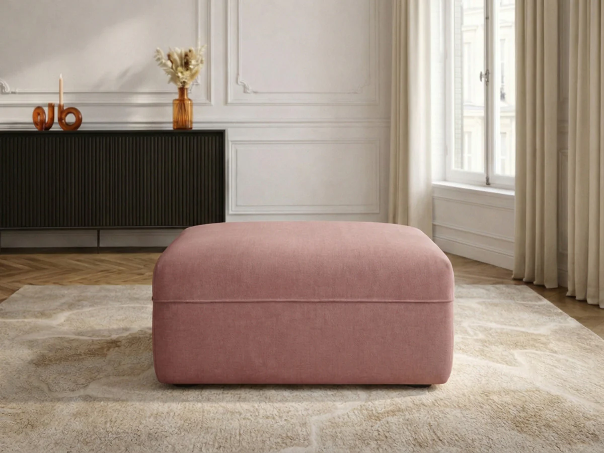 Pouf LUIGI en tissu lisse