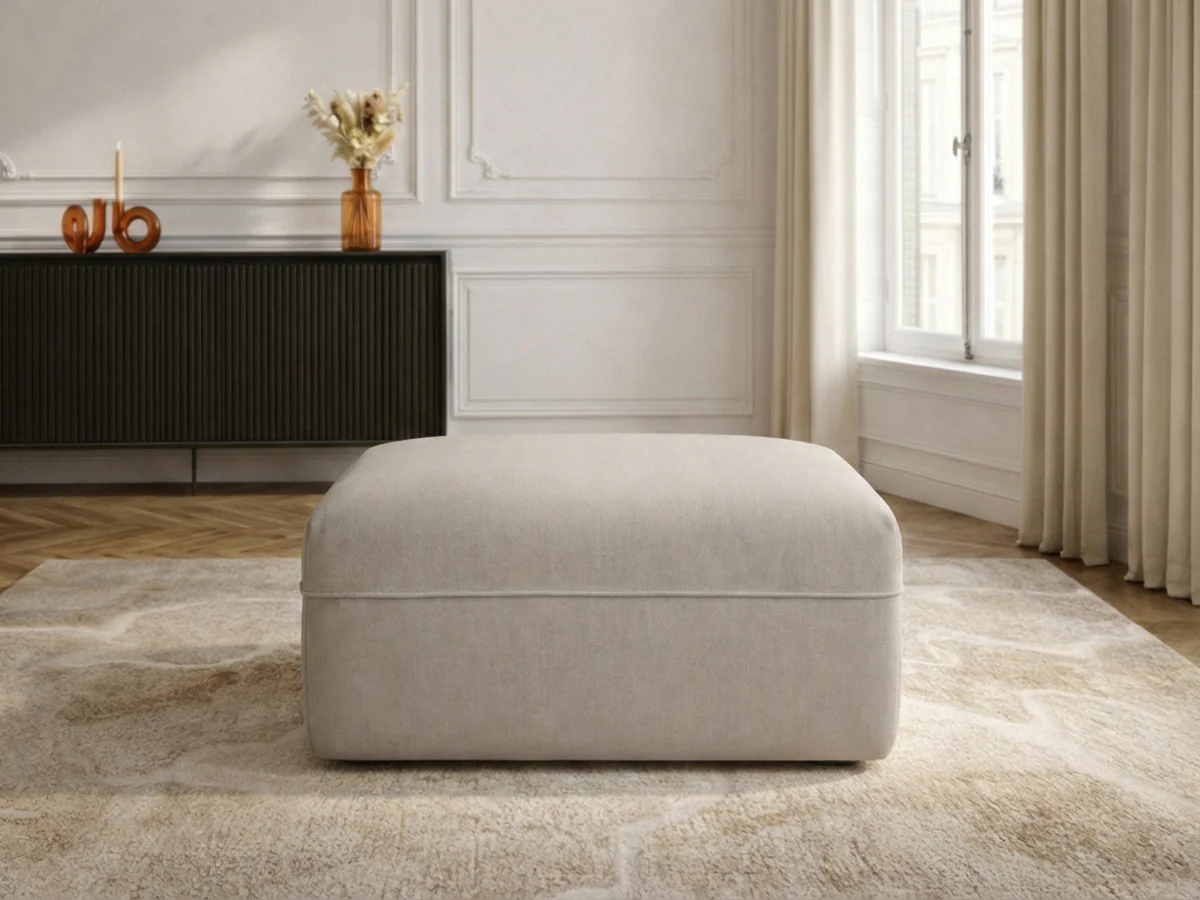 Pouf LUIGI en tissu lisse - Image 3