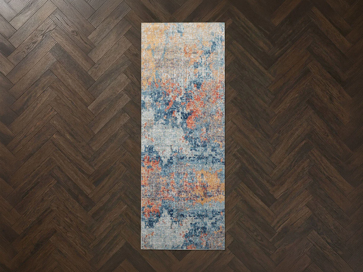Tapis de couloir poils ras DONA motif abstrait