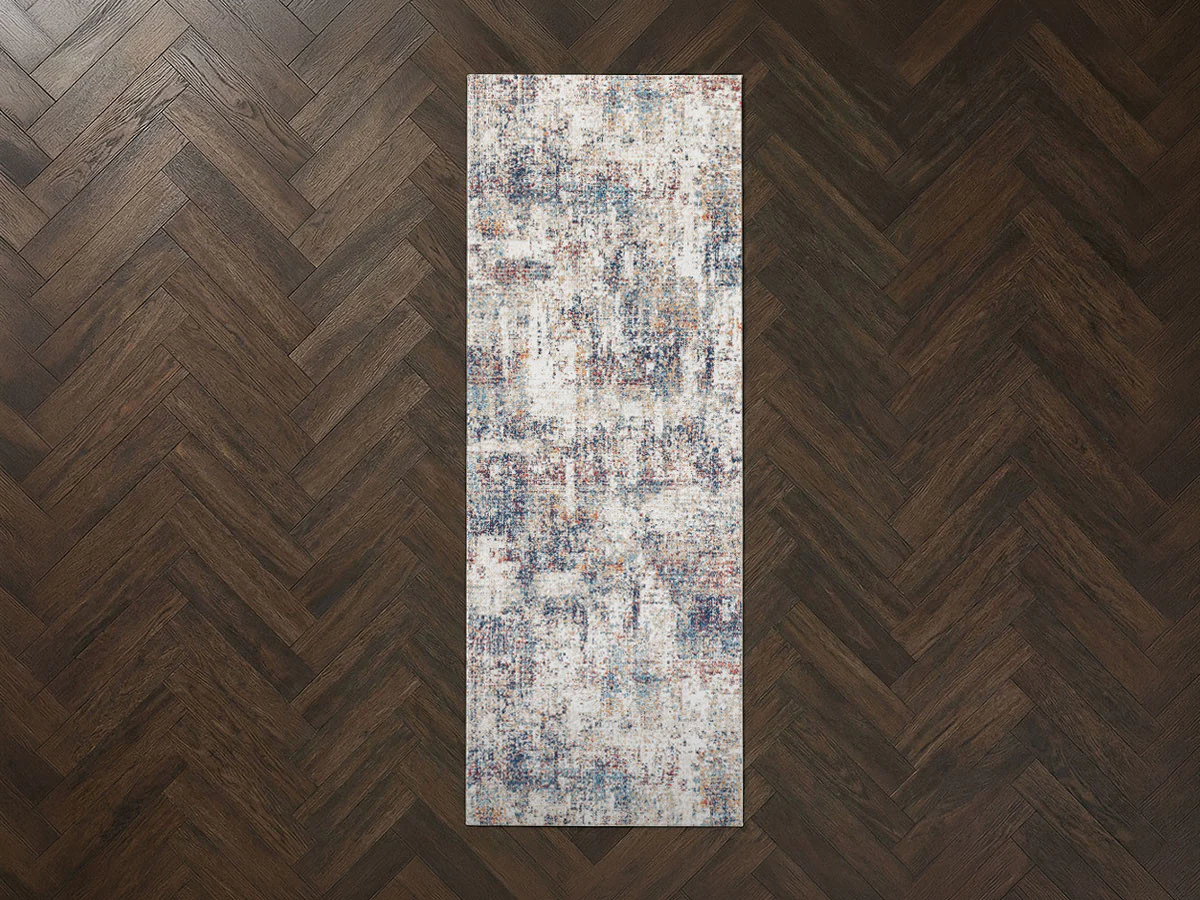Tapis de couloir poils ras MILLY motif abstrait