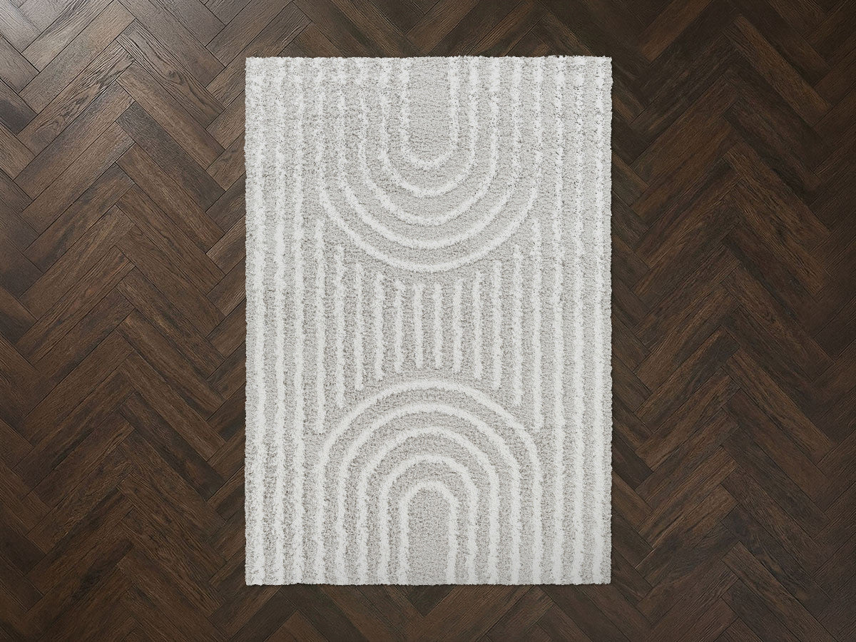 Tapis poils longs KIMU motif abstrait