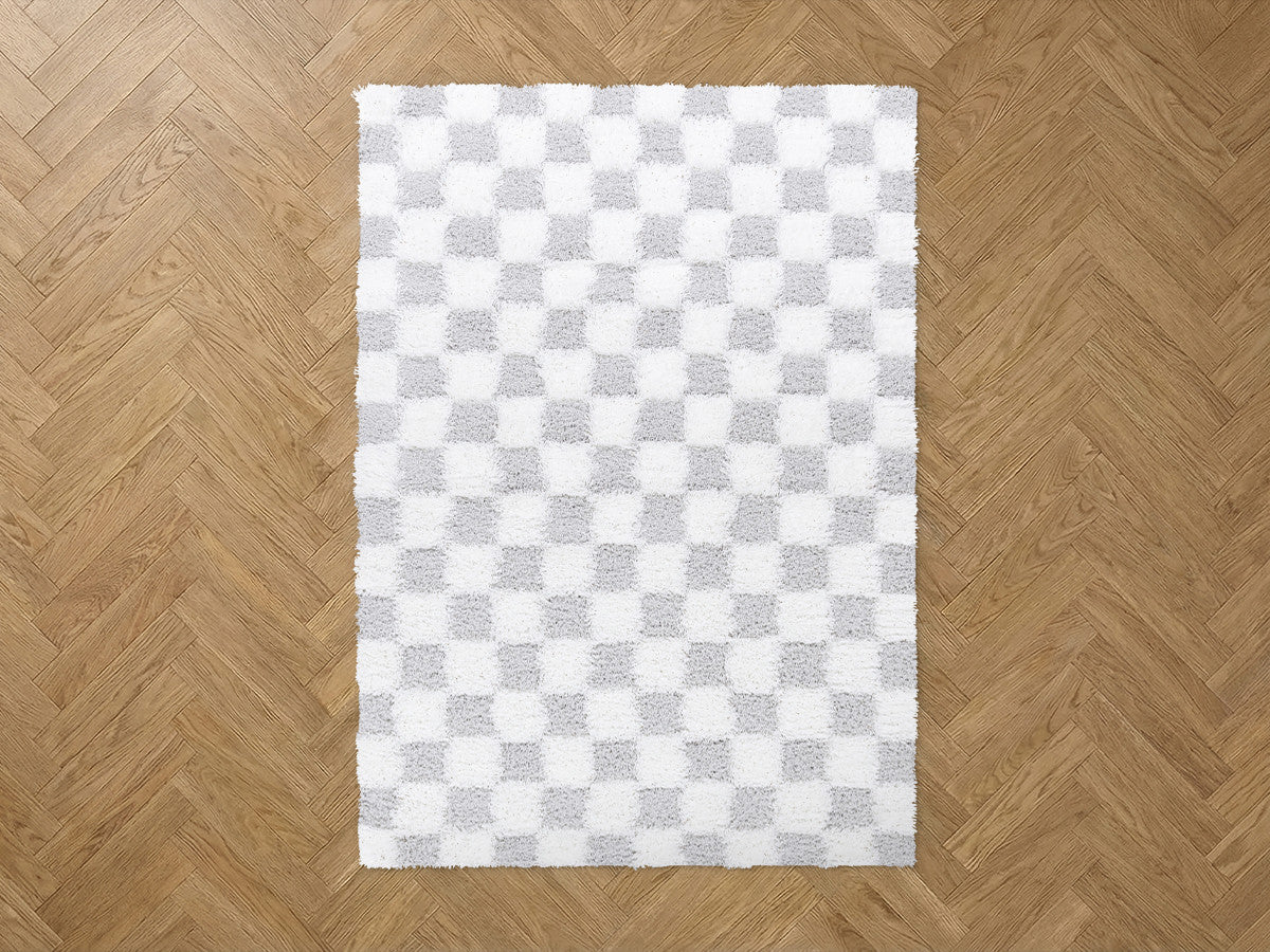 Tapis poils longs RIMA motif damier - Image 2