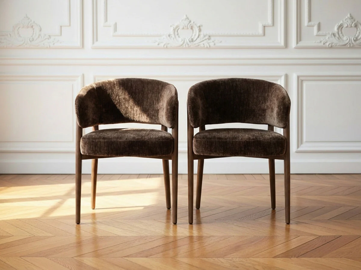 Lot de 2 chaises RHEA tissu texturé