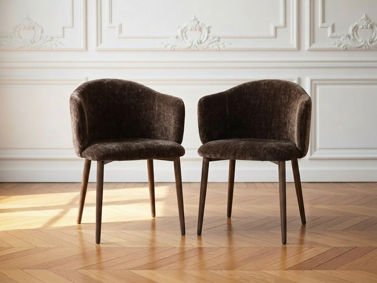 Lot de 2 chaises LETO tissu texturé