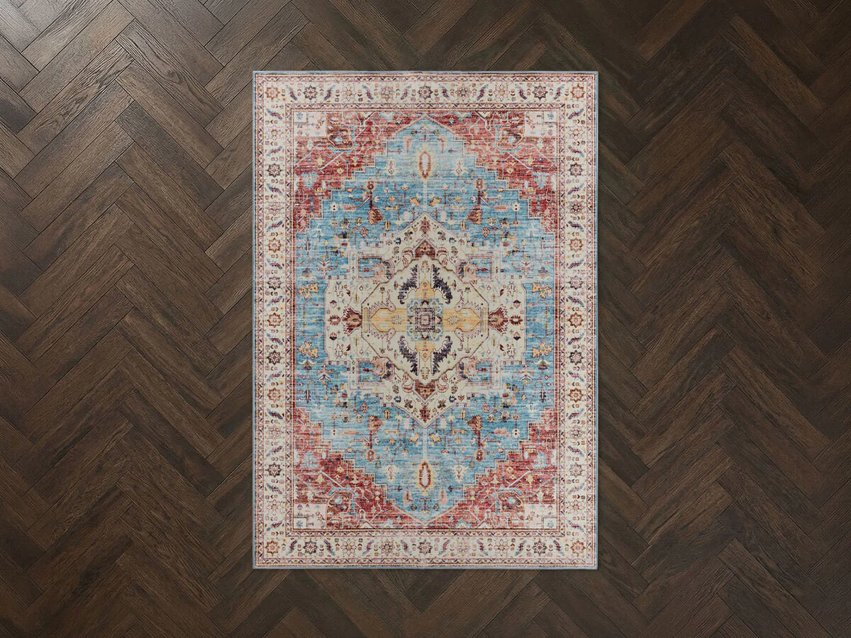Tapis lavable à poils ras JAHAN vintage - Image 2